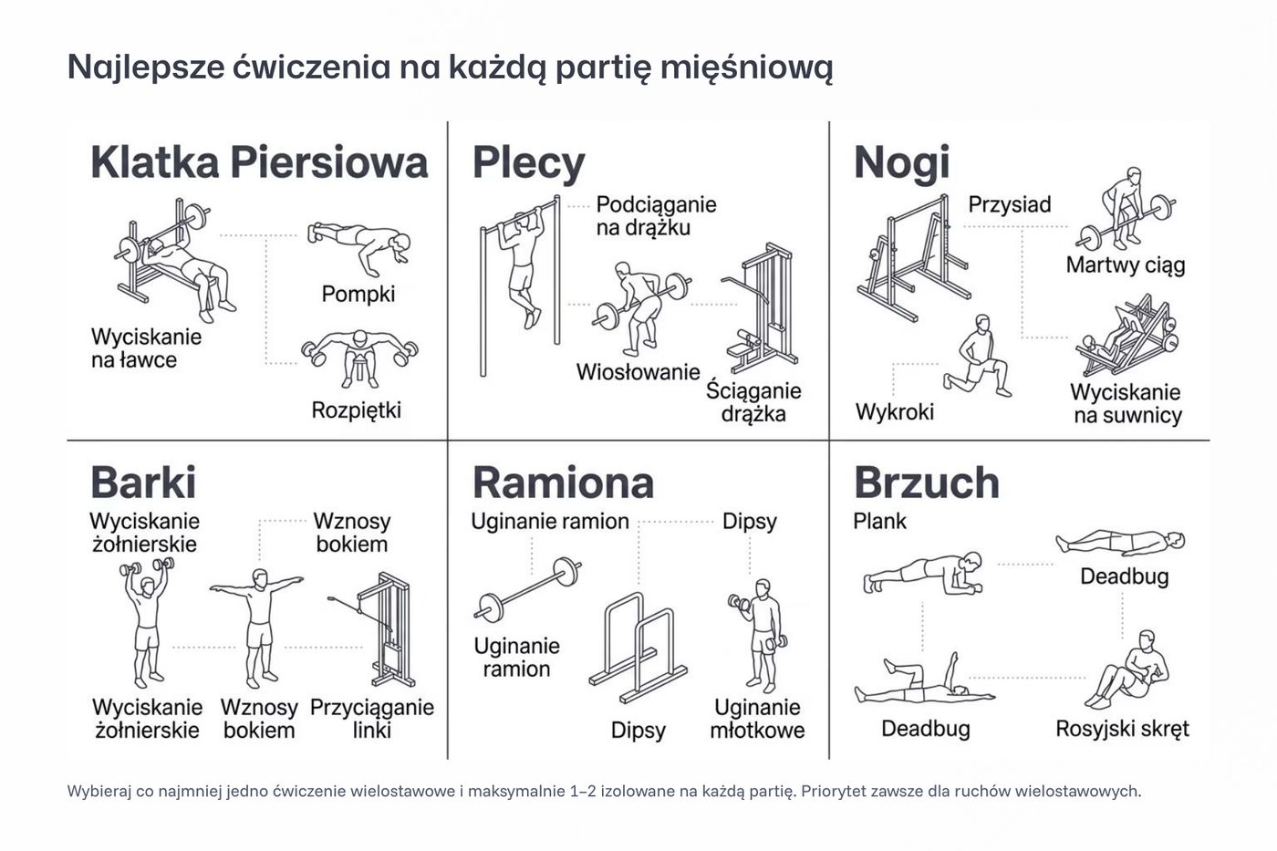 Najlepsze ćwiczenia na każdą partię